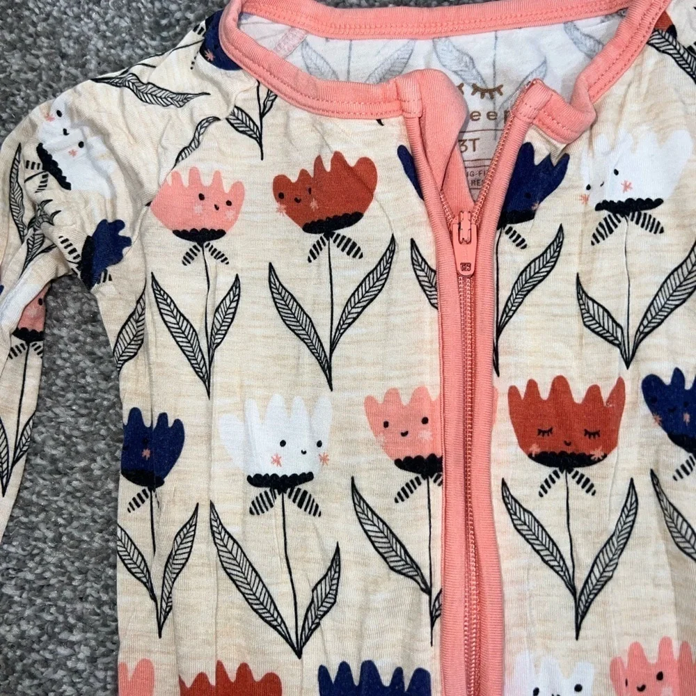 Little sleepies Floral Print Kids Onesie